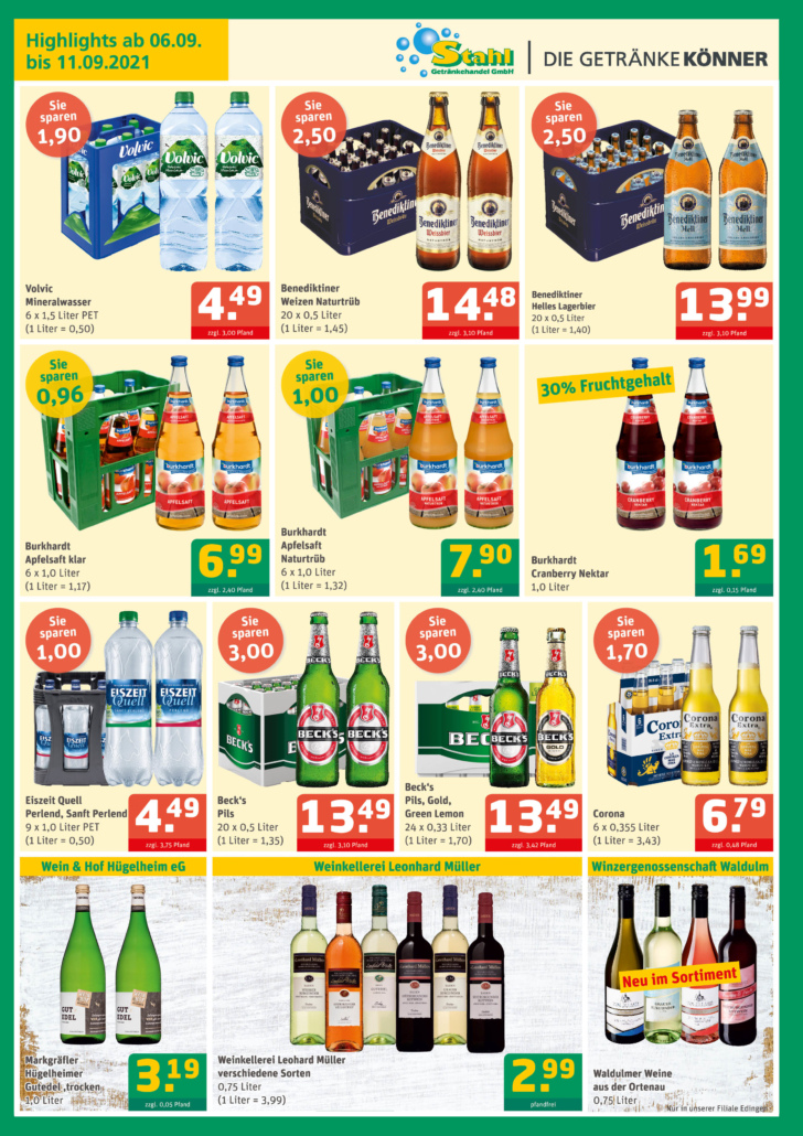 Getränke Stahl – Ihr Getränkelieferant in der Metropolregion Rhein-Neckar